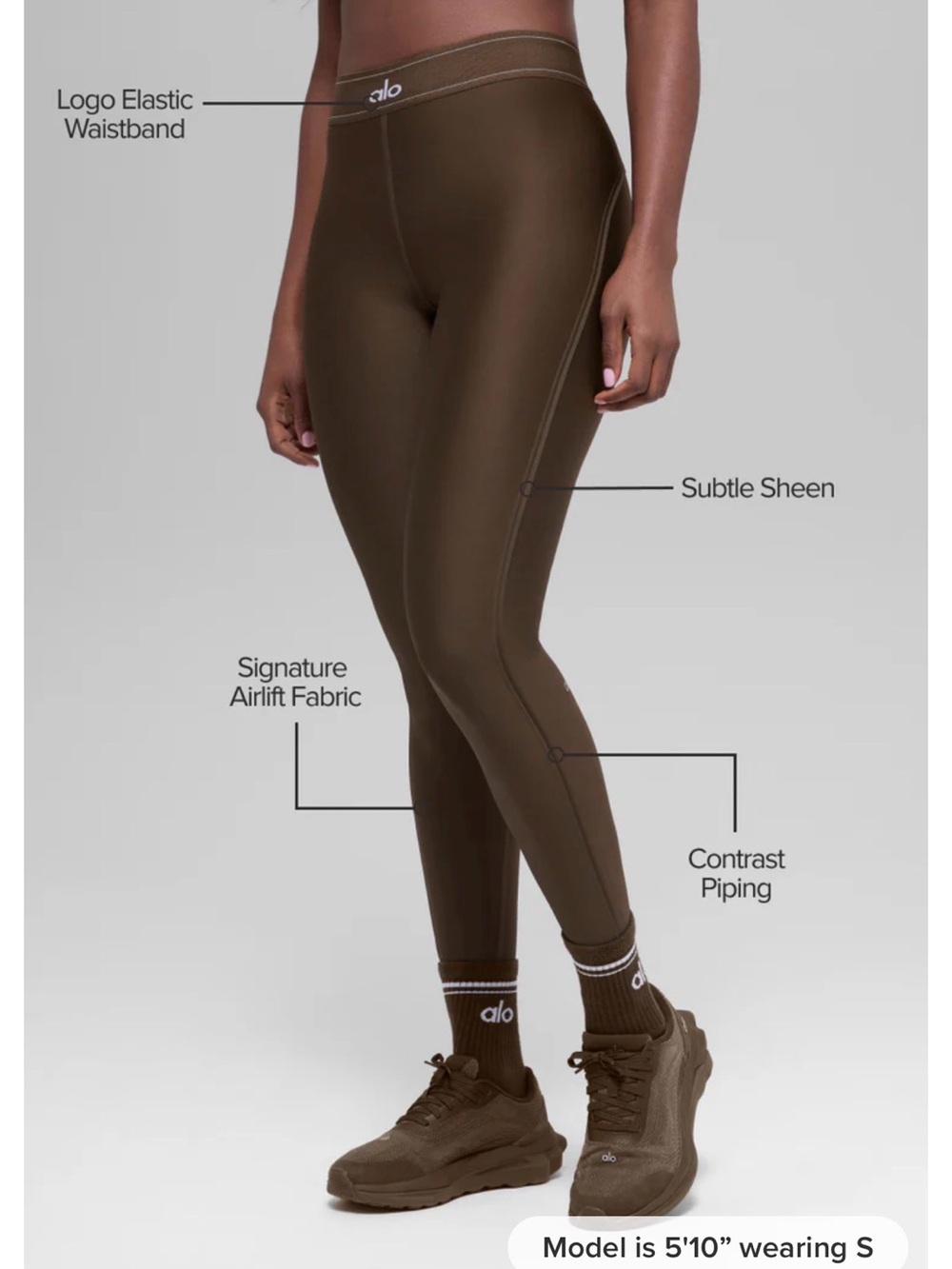 ALO Yoga Black High-Rise Leggings with Subtle Logo